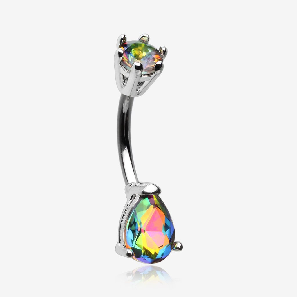 Brilliant Bio Tourmaline Sparkle Round Prong Belly Button Ring